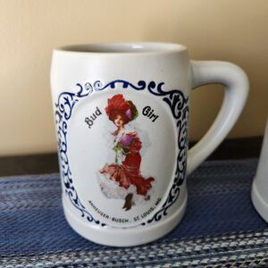 Vtg 1977 Anheuser Busch Ceramarte Red Dress Bud Girl Budweiser Beer Stein Mug